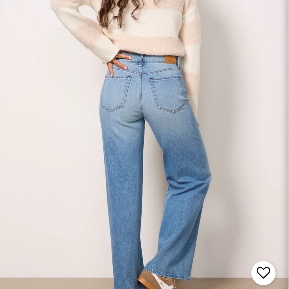 Evereve Light Blue Wide Leg Jeans - Picture 3 of 6